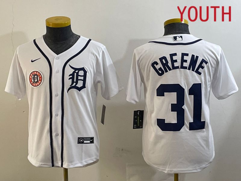 Youth Detroit Tigers #31 Greene White Game 2024 Nike MLB Jersey style 3